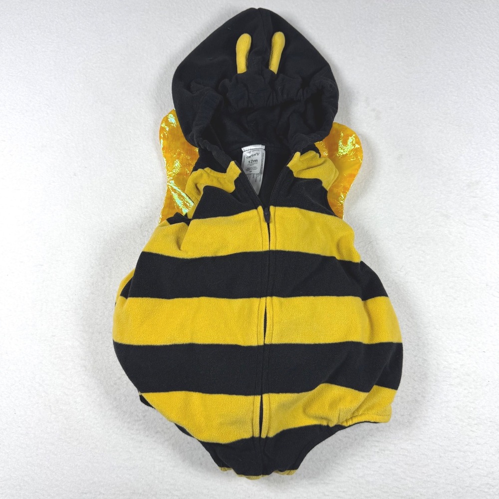 Carters Baby Bumble Bee Halloween Costume 12M Yellow Black Fleece Bubble Wings